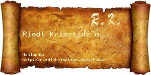 Riedl Krisztián névjegykártya